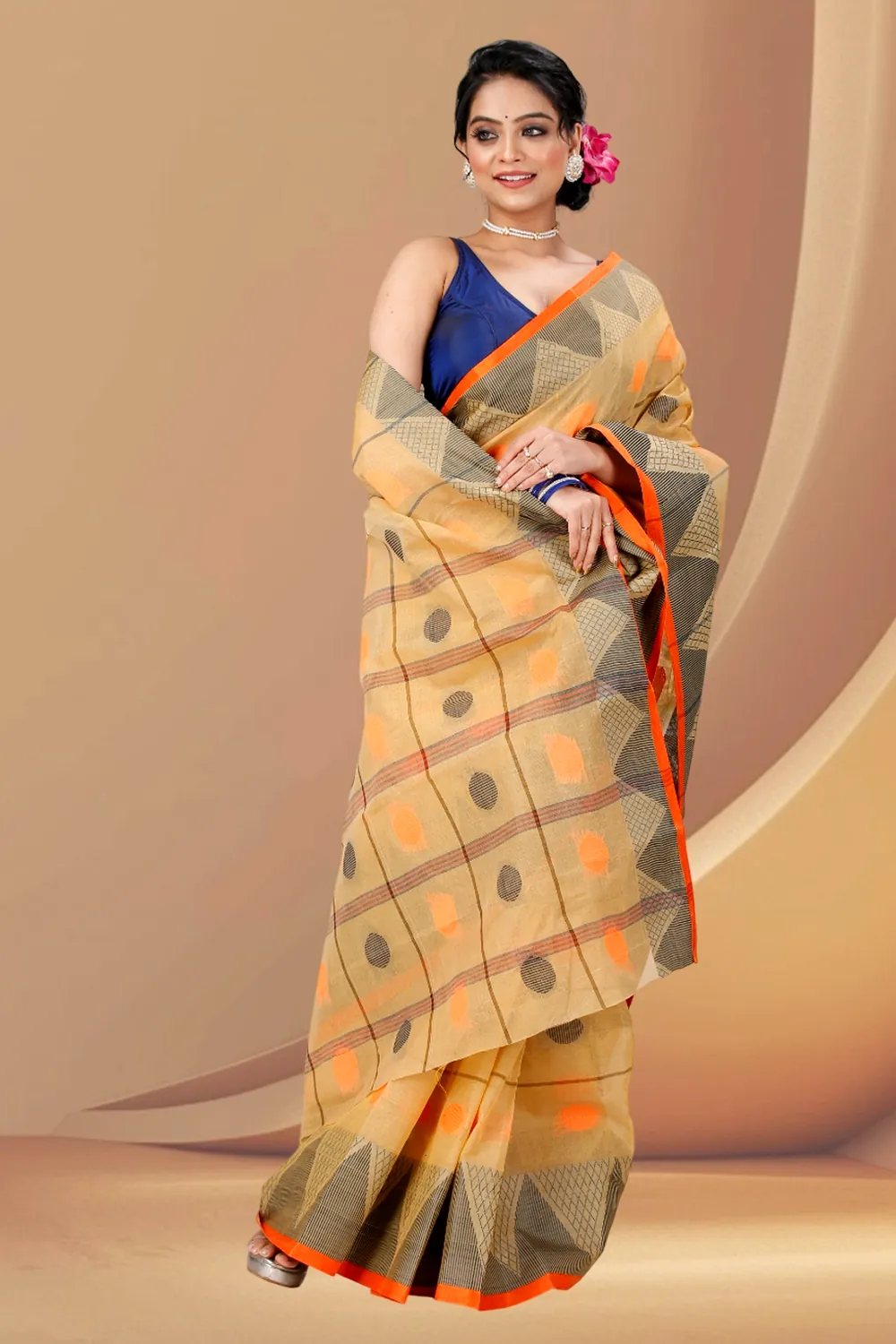 Light Brown Pure Cotton Rebeka Tant Saree (1009)