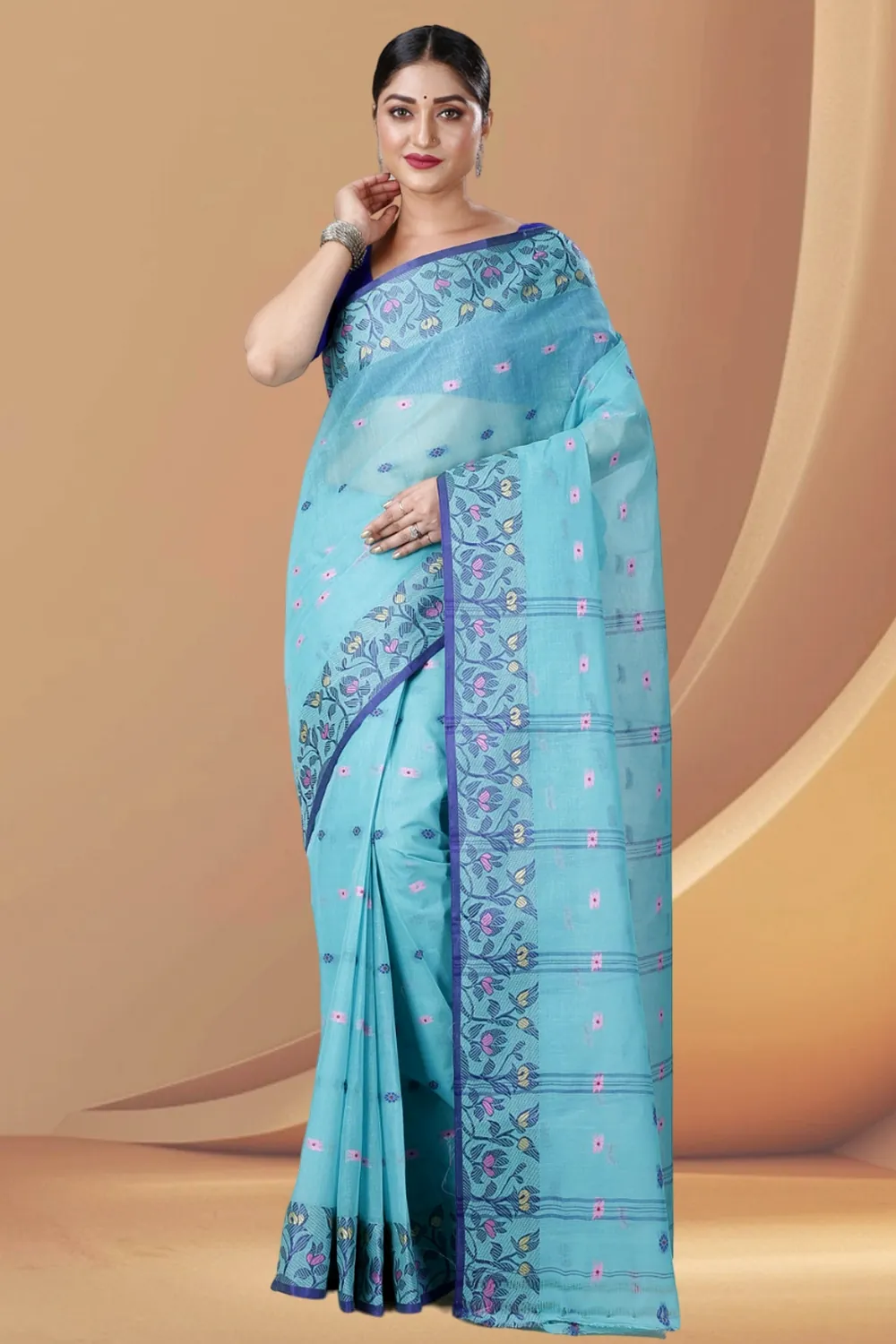 See Green Pure Cotton Gopika Tant Saree (1054)