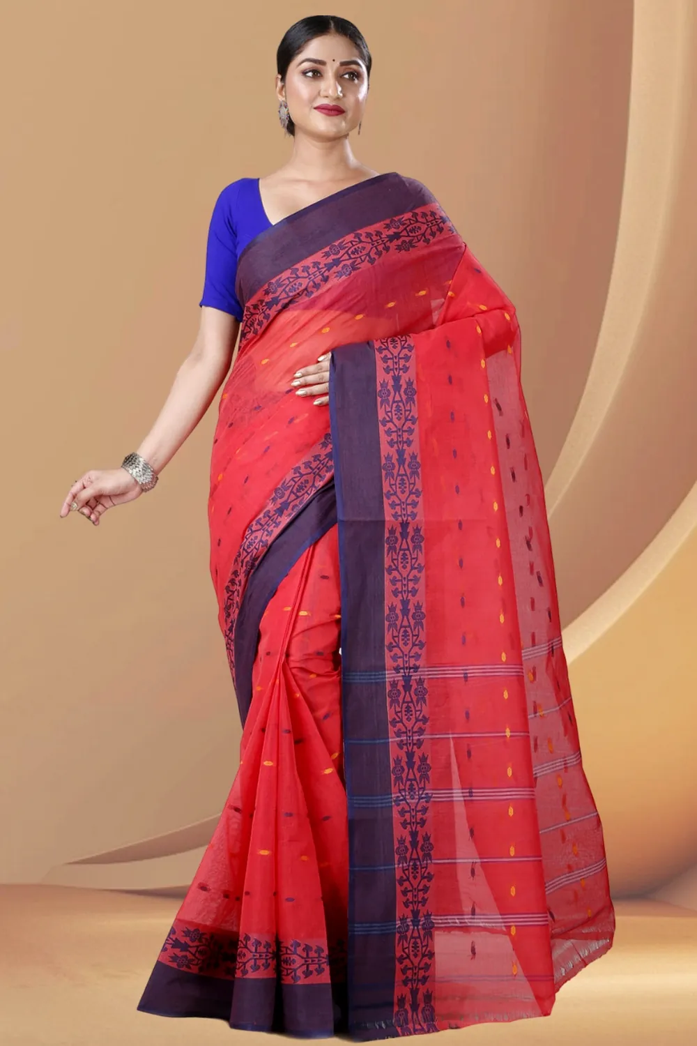 Maroon Pure Cotton Apurva Tant Saree (1060)