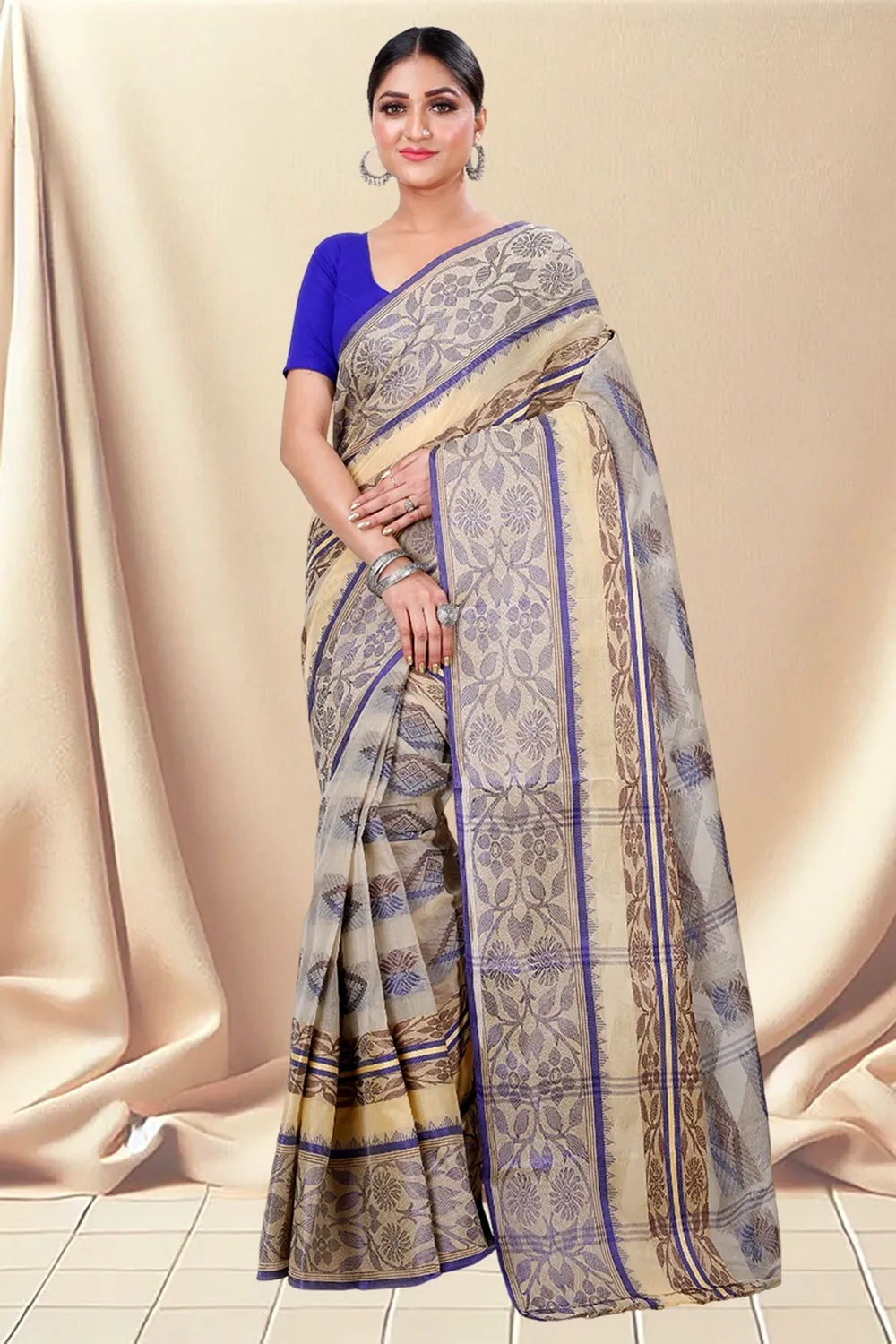 Brown Pure Cotton Sadasob Tant Saree (11)