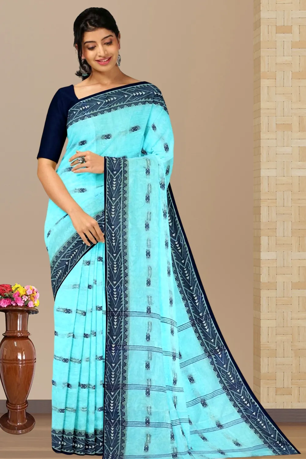See Green Pure Cotton Urvi Tant Saree (1168)