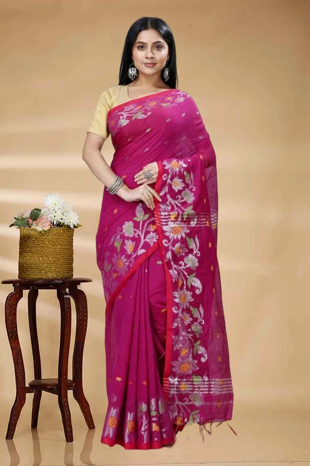 Parpel Blended Cotton Nisa Hand Loom Saree (1367)
