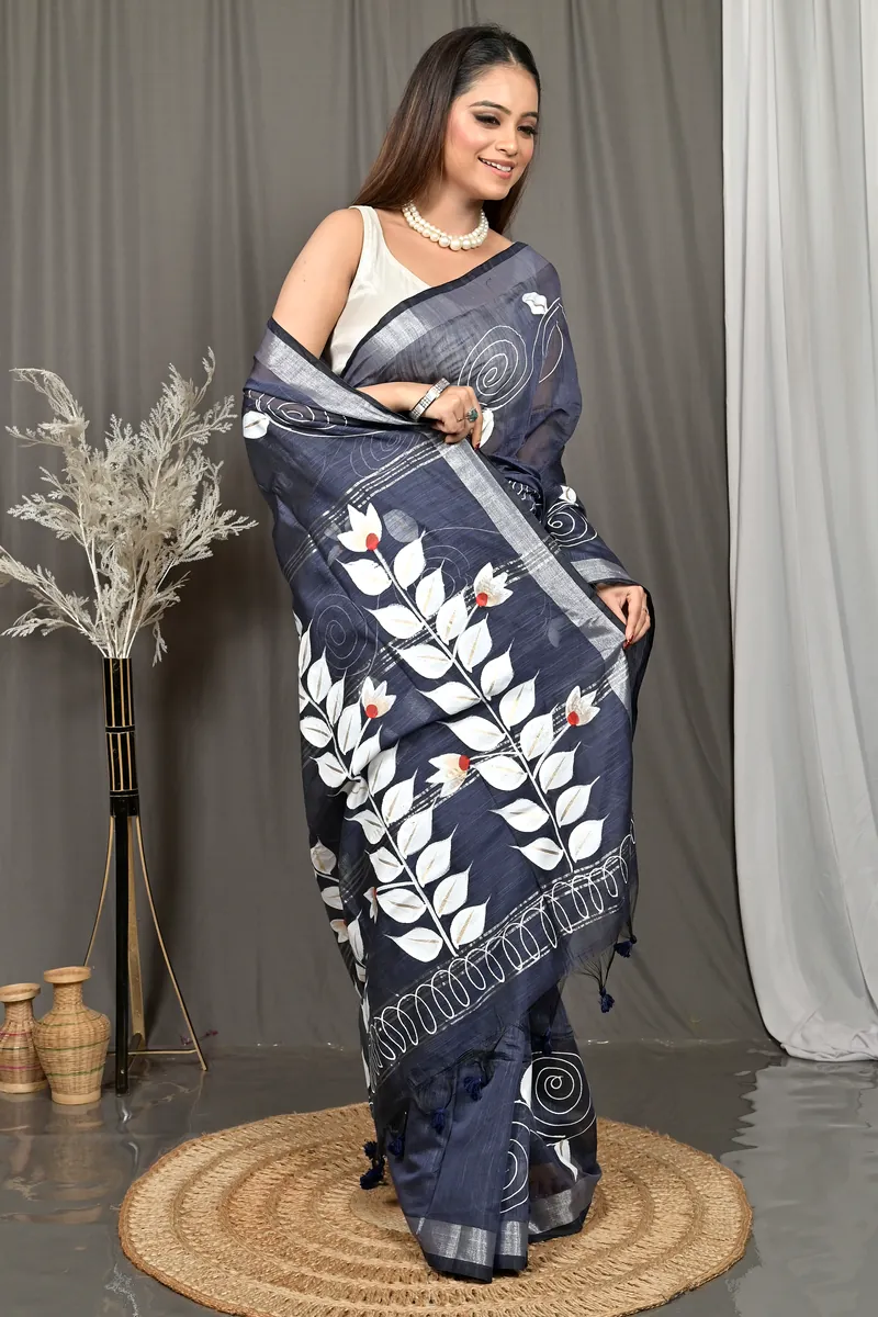 Assh Cotton Souvar Hand Painted Saree  (141)