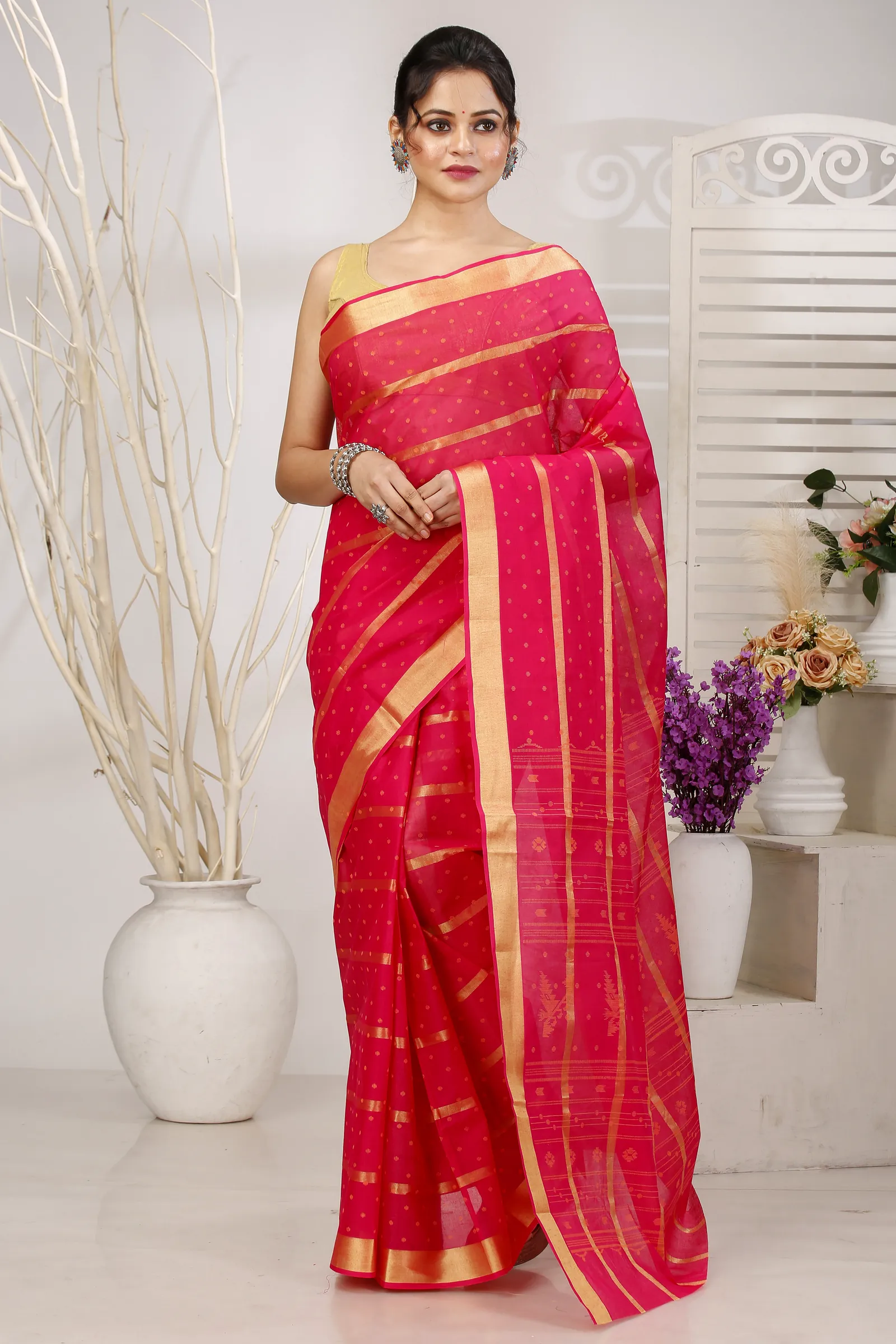 Rani Pure Cotton Mera Tant Saree (1529)