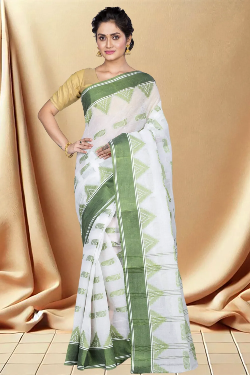 Green Pure Cotton Archana Tant Saree (173)