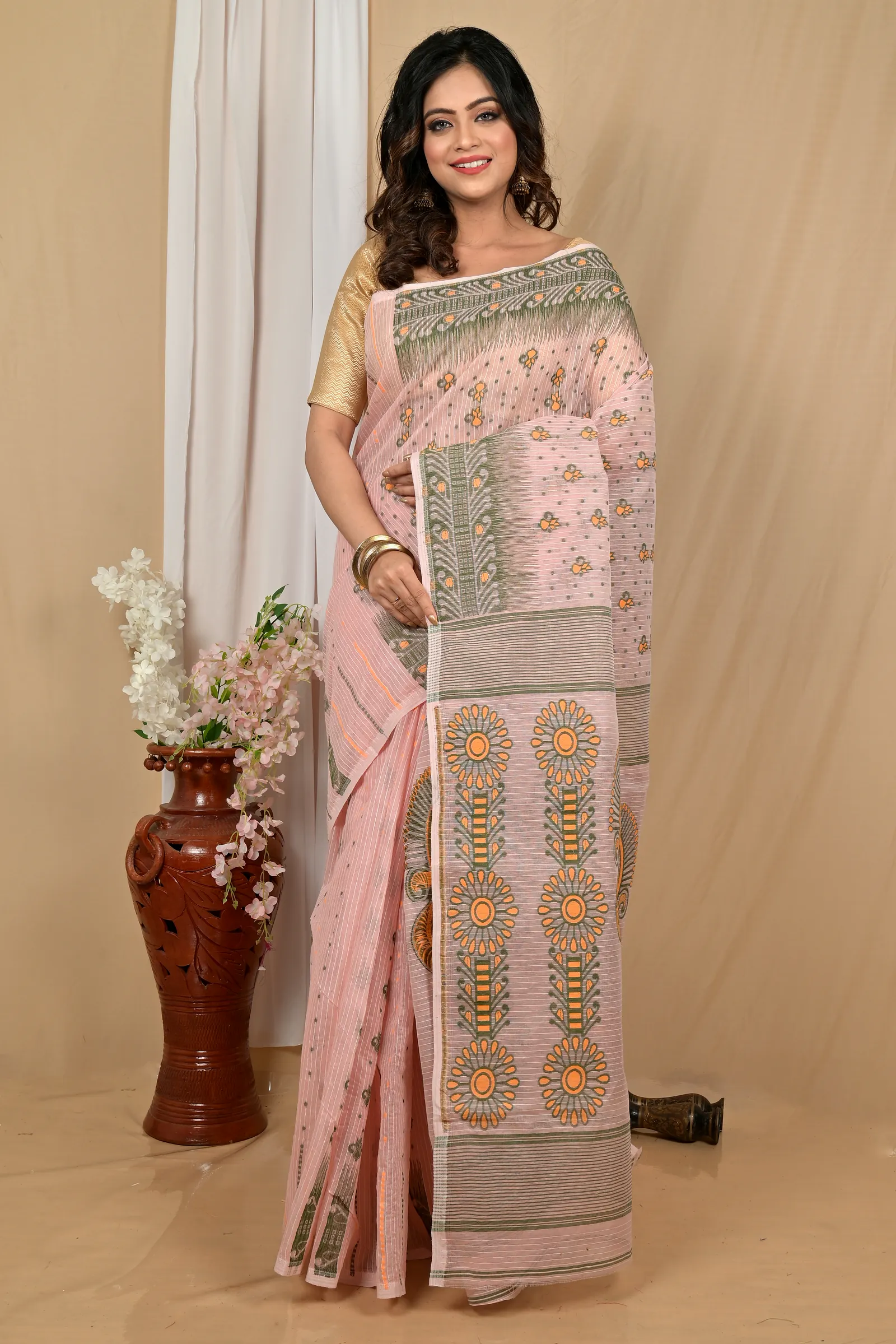 Pitch Pure Cotton Achto Tant Saree (2170)