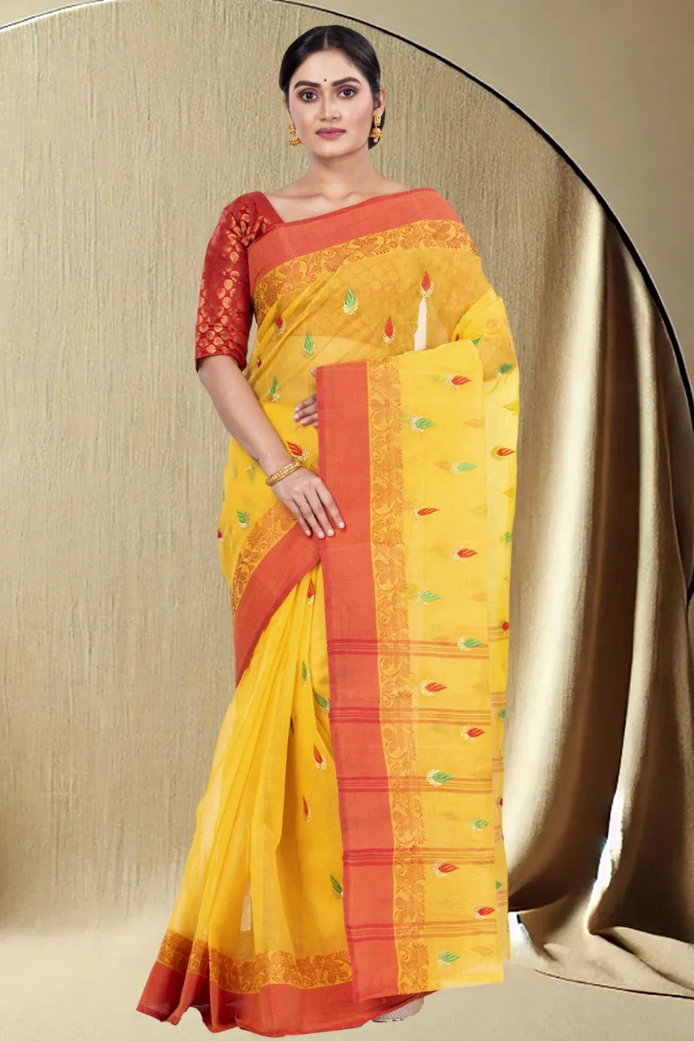 Yellow Pure Cotton Dip_Embro Tant Embroidery (659)