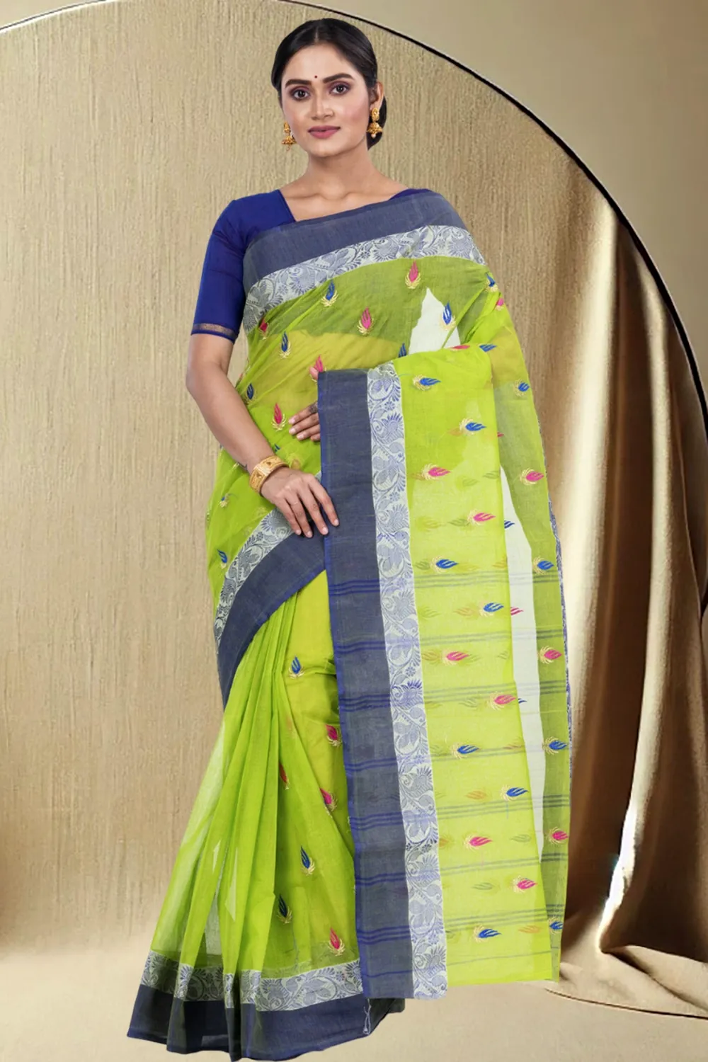 Green Pure Cotton Dip_Embro Tant Embroidery (661)