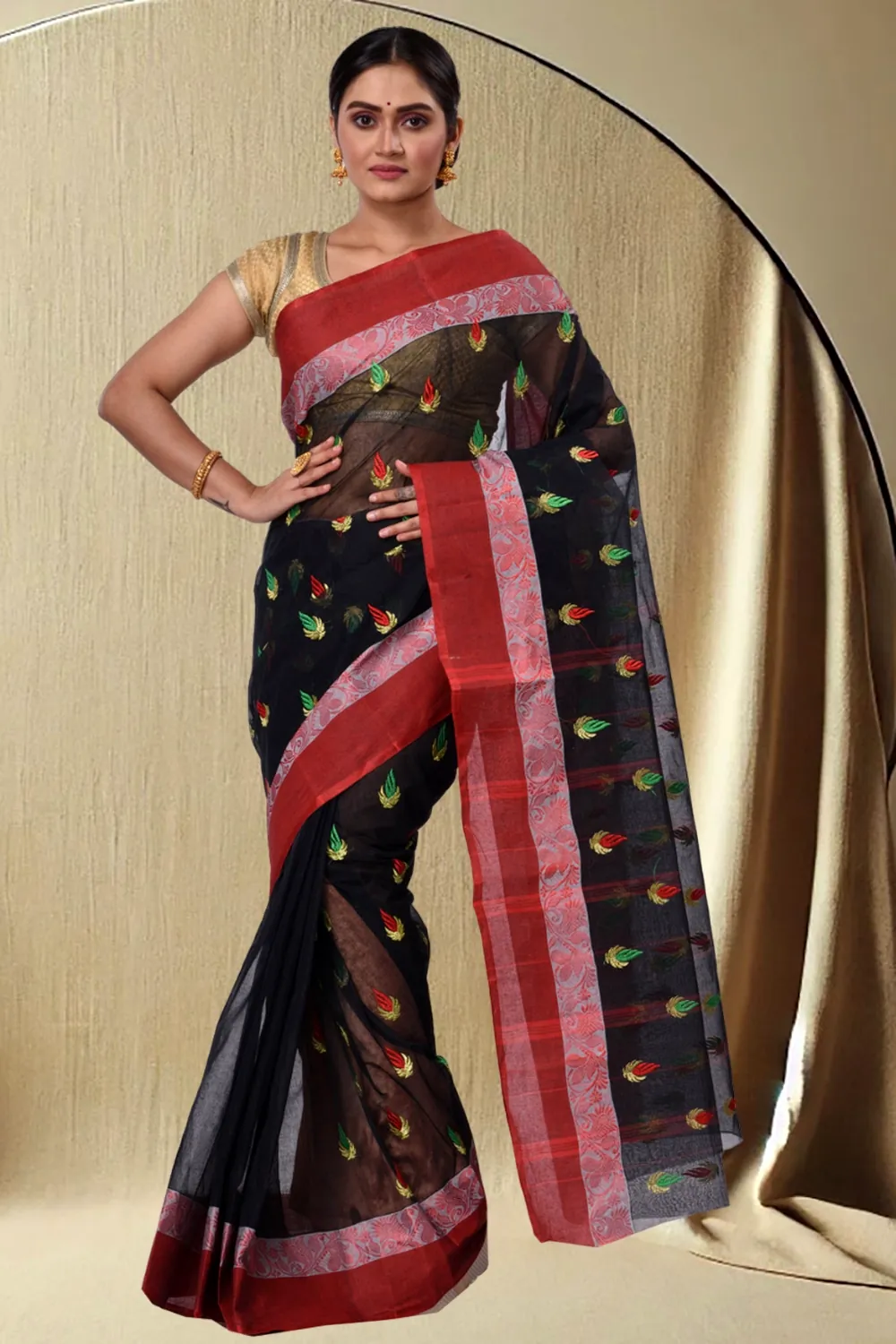 Black Pure Cotton Dip_Embro Tant Embroidery (662)