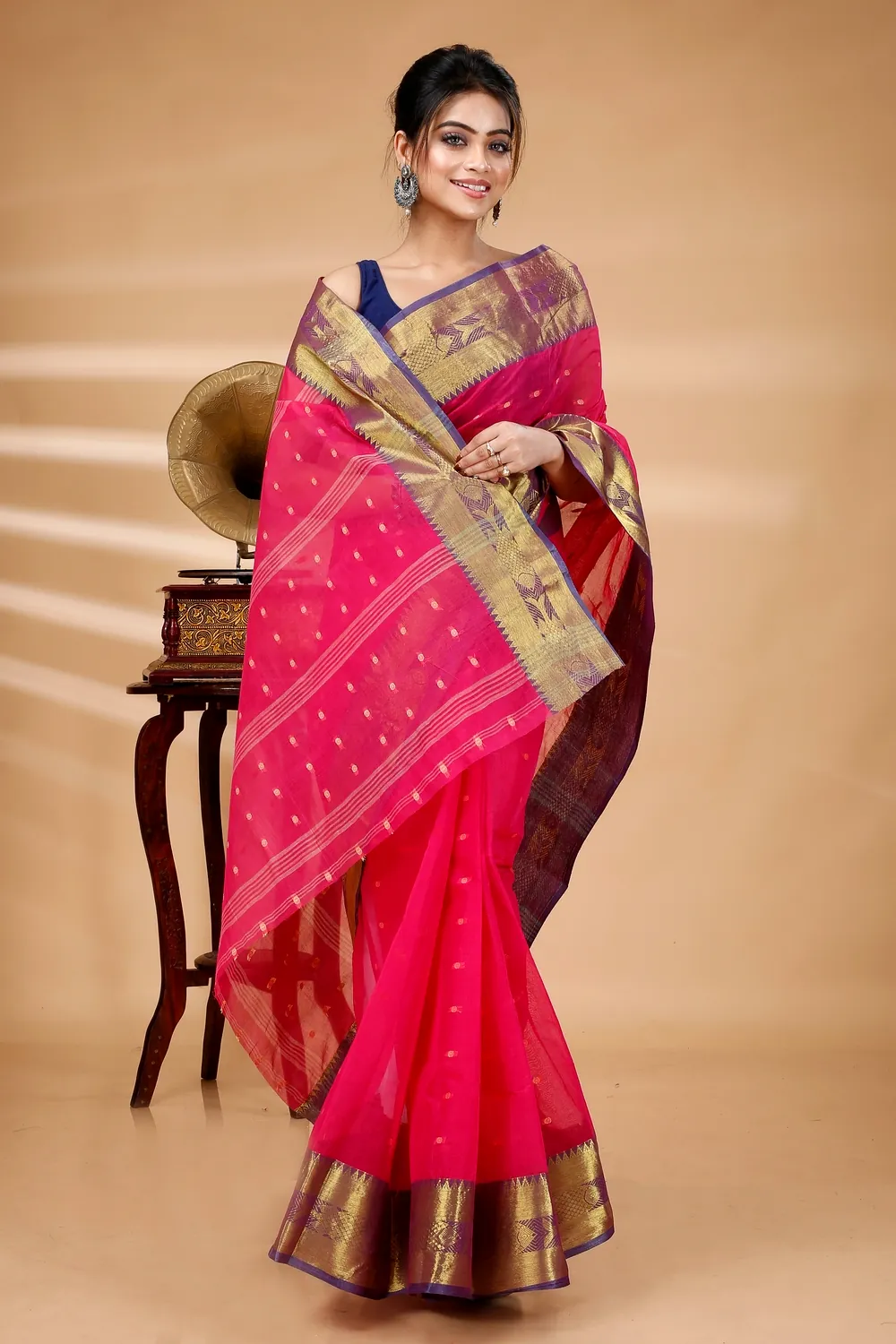 Pink Pure Cotton Griva Tant Saree (919)