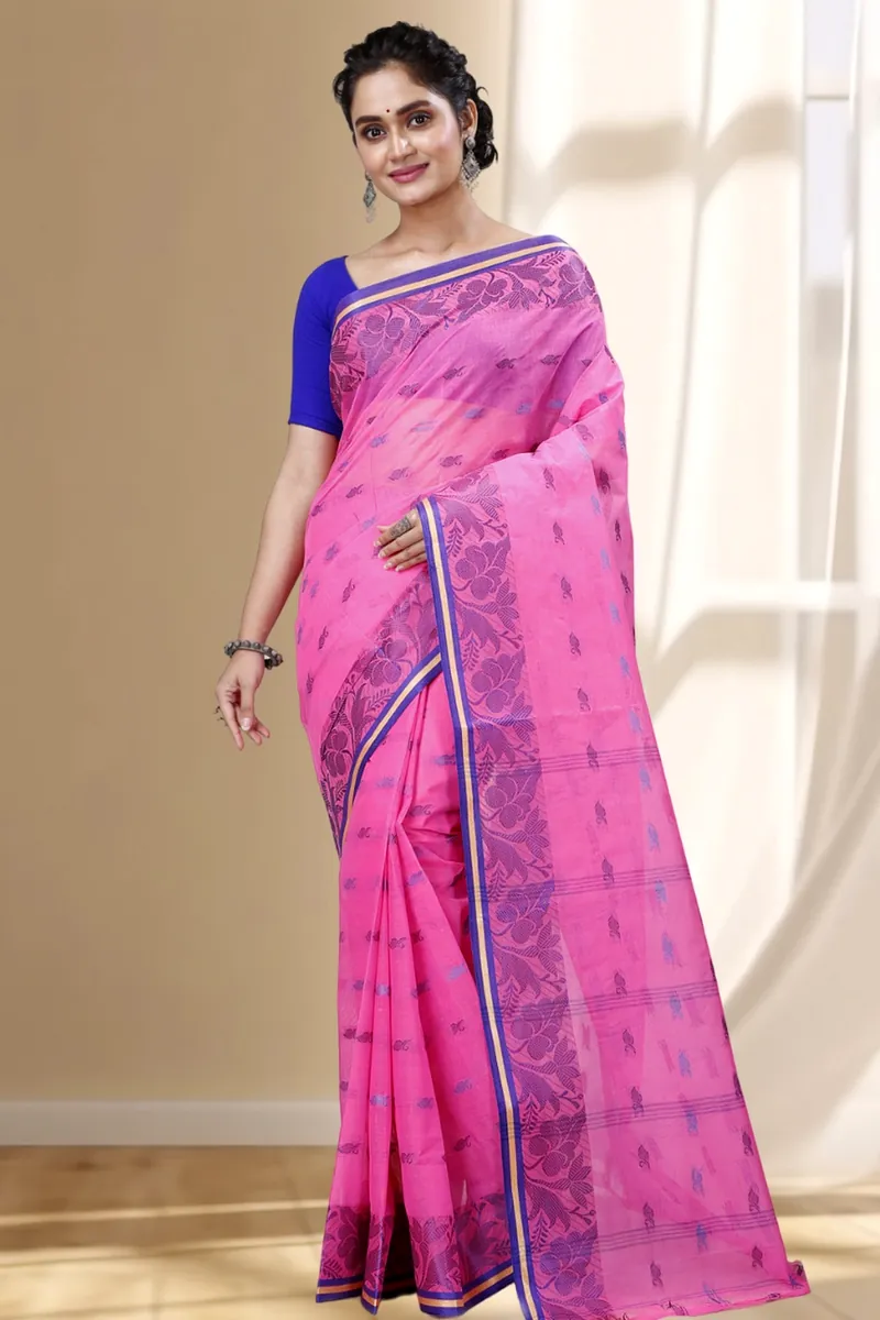Pink Pure Cotton Rothika Tant Saree (965)