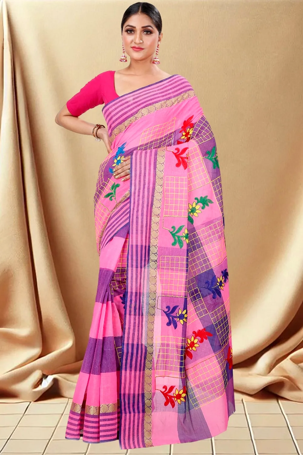 Dark Pink Pure Cotton Rivka Tant Embroidery (981)