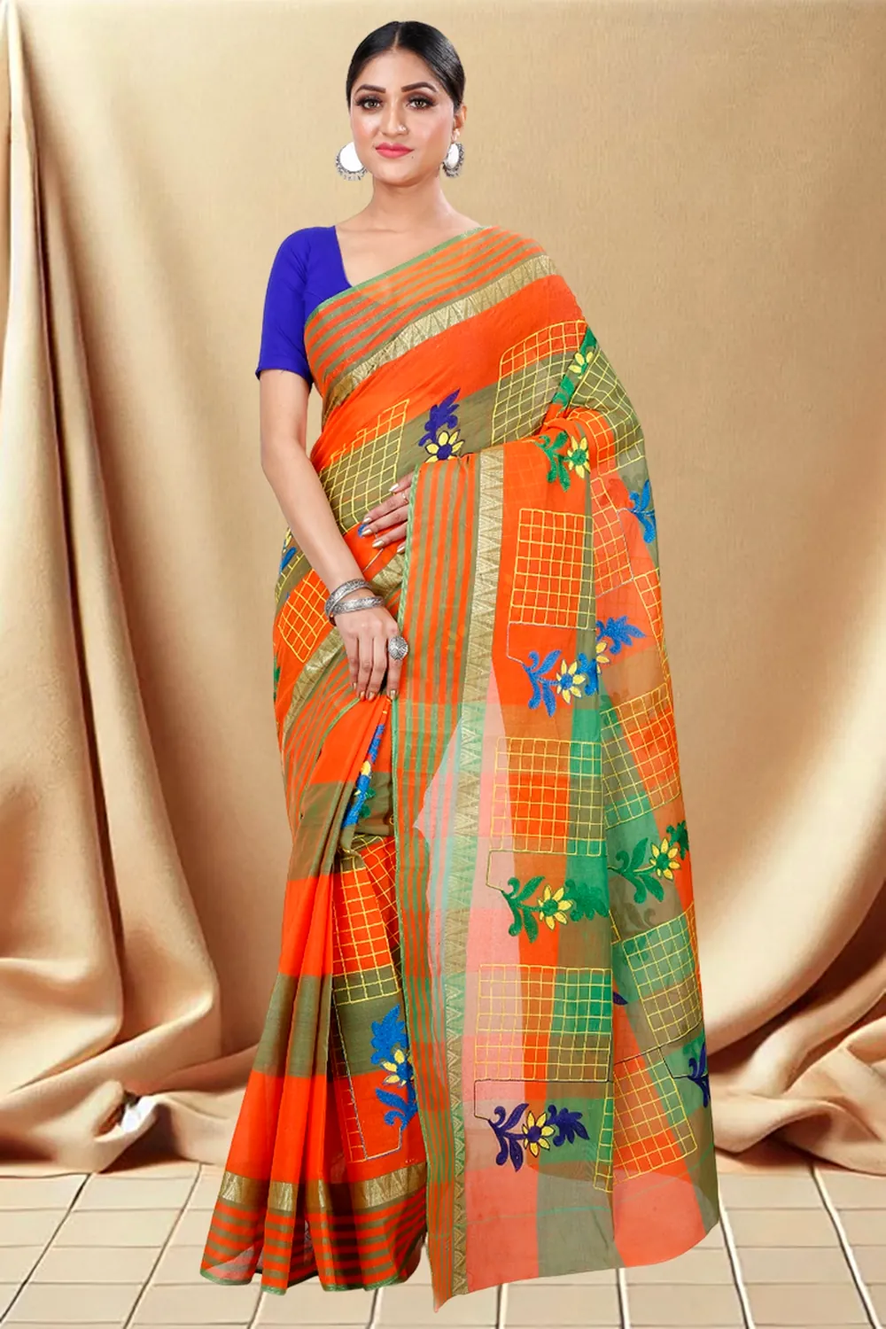 Orange Pure Cotton Rivka Tant Embroidery (983)